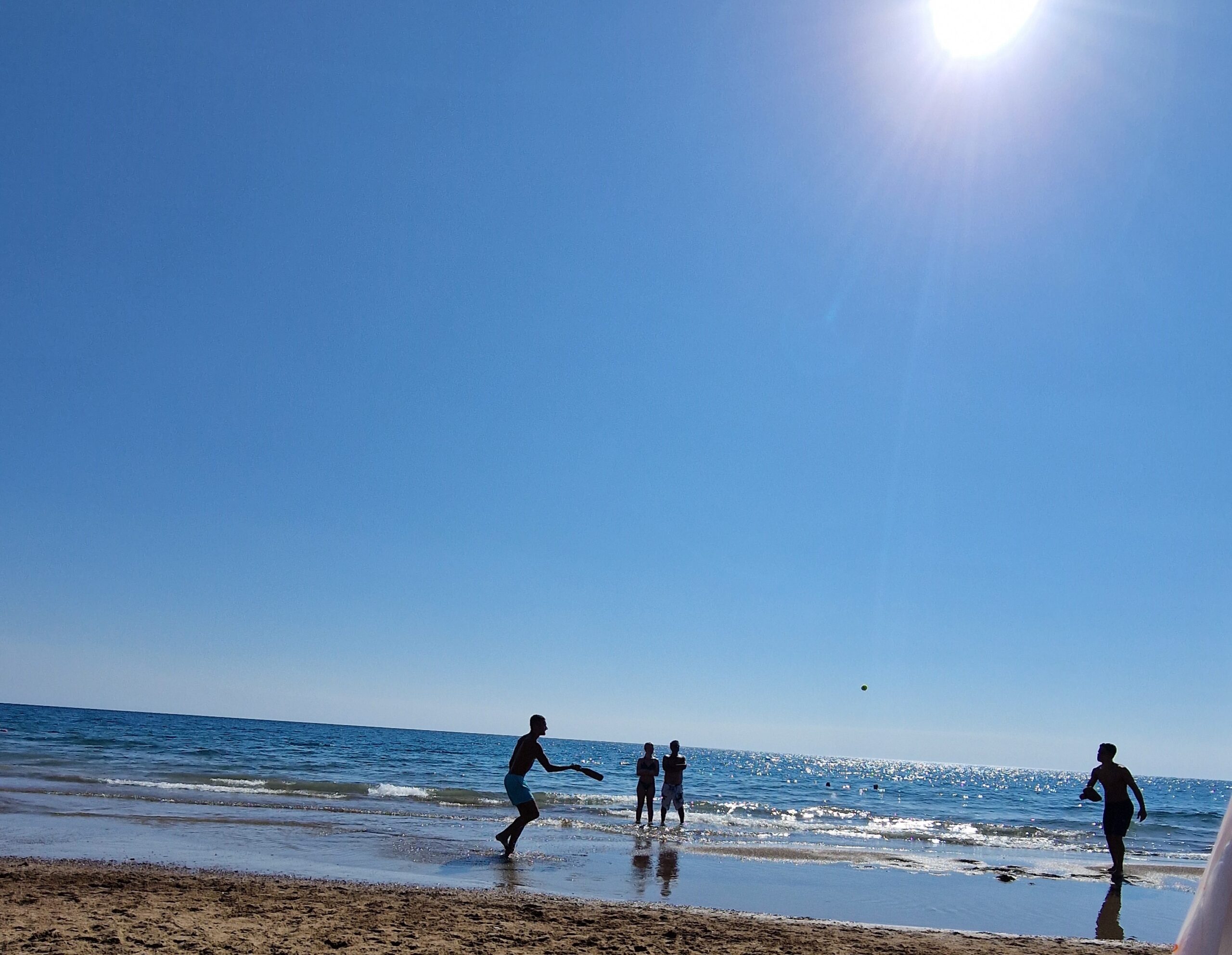 Beachfront view of Kalo Nero village on the Ionian Coast in Messinia Greece