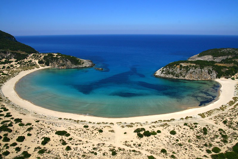 Voidokilia beach is part of a natural reserve with predestine sand beaches.
